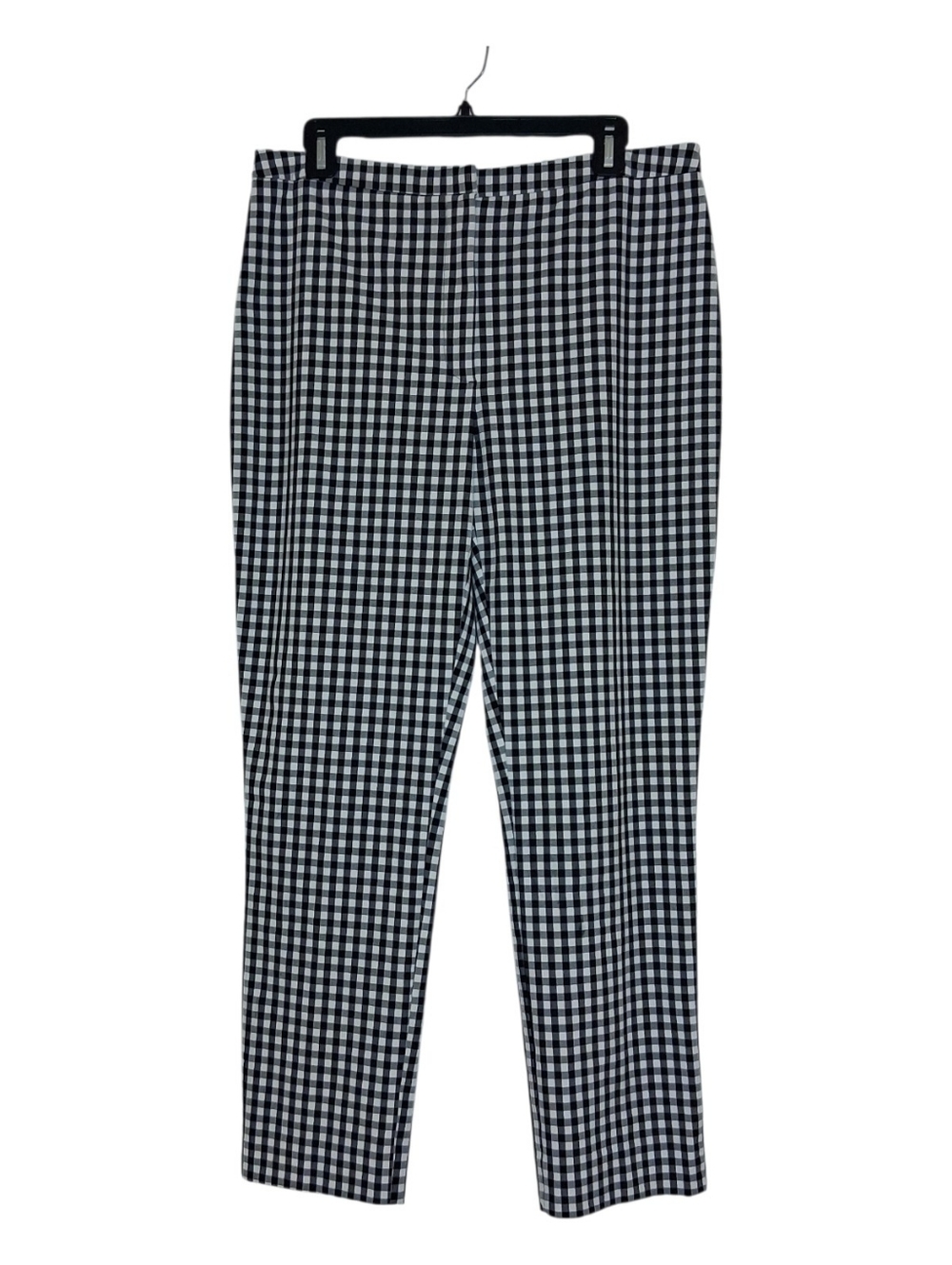 Calypso St Barth Gingham Check Pants Black White Stretch Plaid Sz 12 Like New
